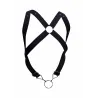 MOB Eroticwear Harnais élastique et Cockring Crossback Dngeon Noir